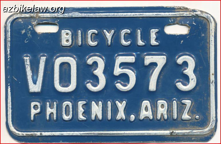 Phoenix Bicycle License Plate